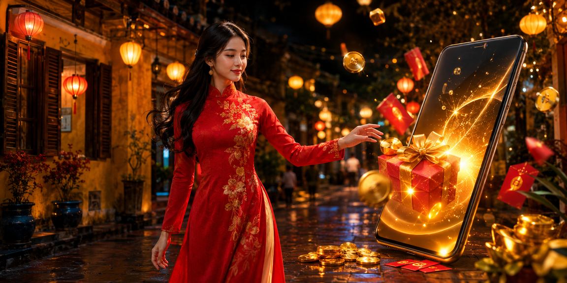 Lễ hội Hội An với phong bì đỏ may mắn và không khí đón thưởng chào mừng pvz1